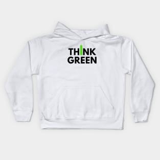 Think Green (Candle Stick) Black Kids Hoodie